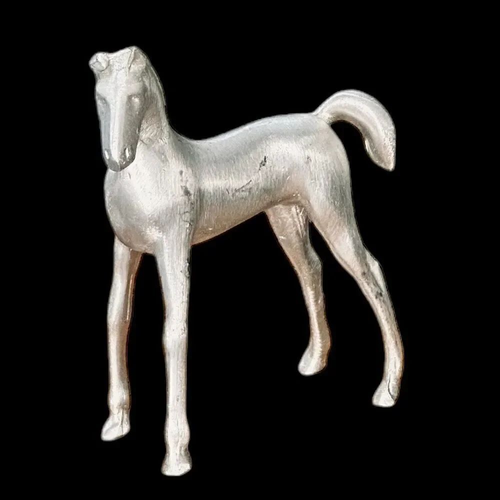 Vintage Miniature Pewter Foal Horse Equestrian Figurine Collectible  3 1/4” - Picture 2 of 13